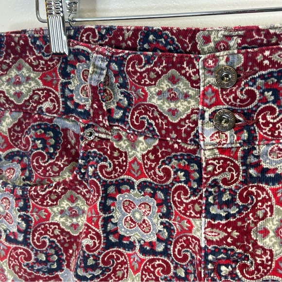 Tommy Hilfiger 11 Vintage Y2K Corduroy Multicolor Patterned Flare Pants Paisley - Picture 9 of 15